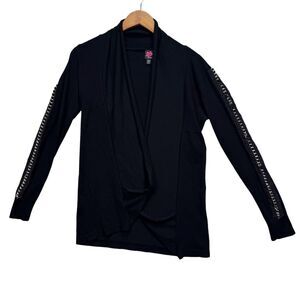 2B Bebe Sexy Fit Classic Cardigan Black Kimono Sweater Sz M/L EUC